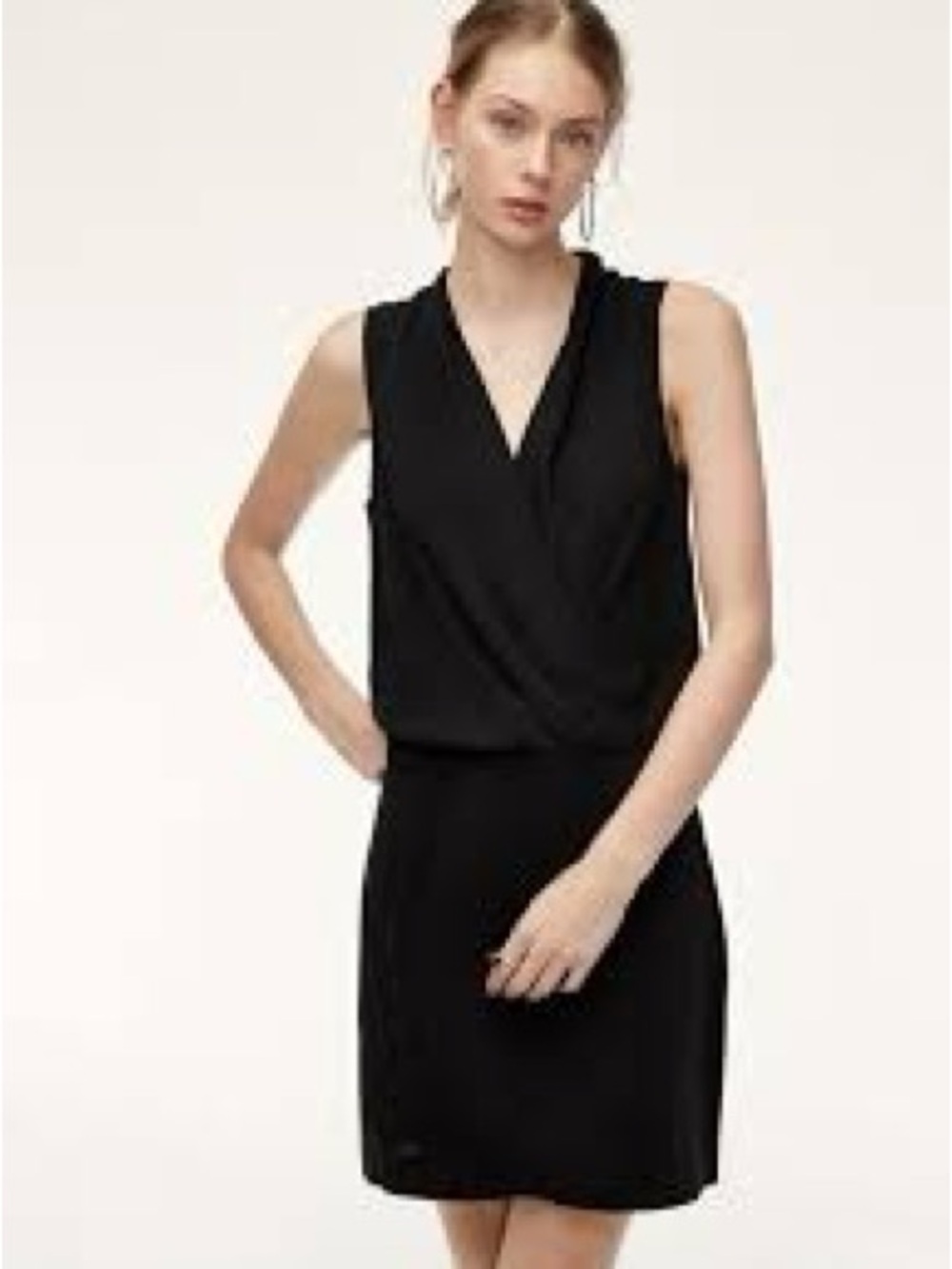 Babaton Aritzia Phoenix Sleeveless V-Neck Wrap Dress - Black - Size 10